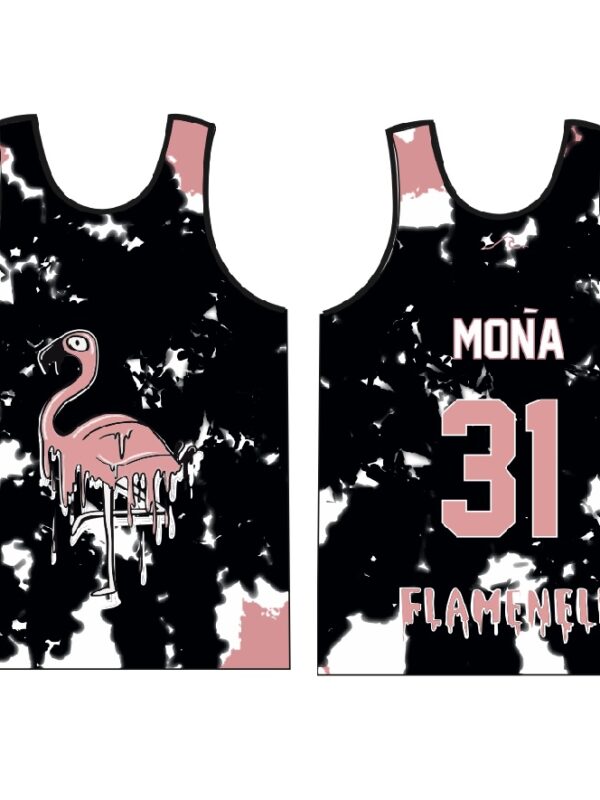 BATIKOVANÝ FLAMENELL DRES NA MÍRU -  crumple black/pink