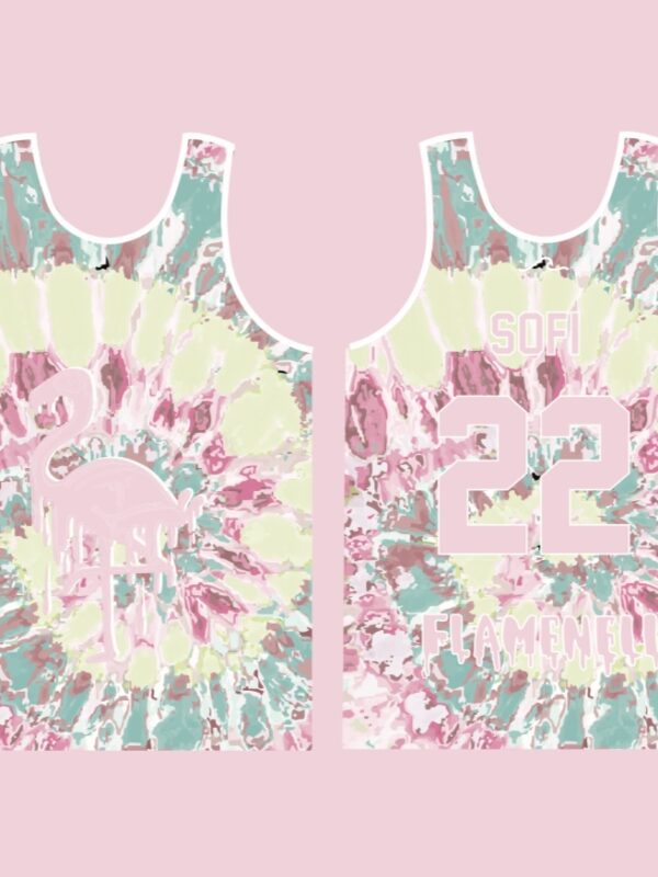 BATIKOVANÝ FLAMENELL DRES  NA MÍRU -  LIME