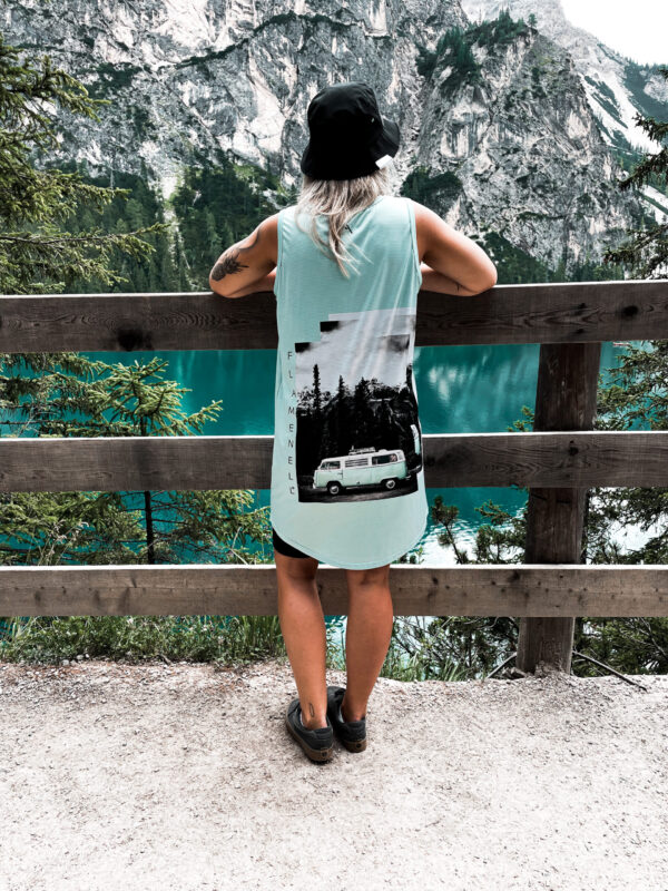 Flamenell dress powder mint- mountain trip
