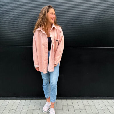 Cord oversized shirt - faded pink