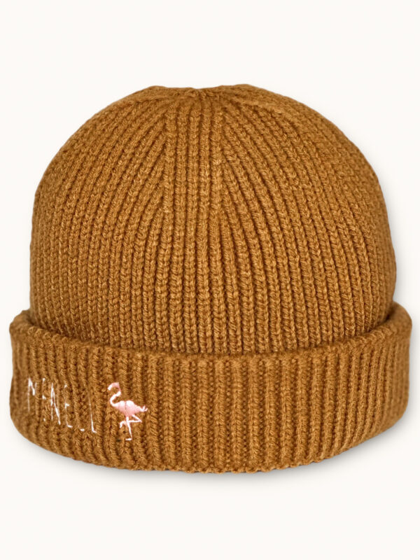 Ribbed beanie - chestnut flamingo