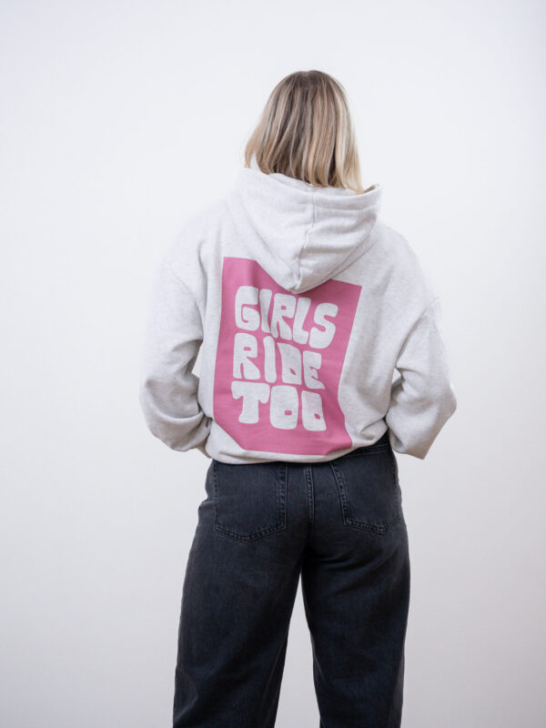 Cloud grey hoodie - girls ride too