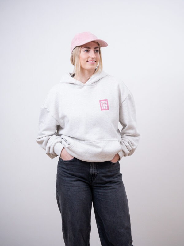 Cloud grey hoodie - girls ride too