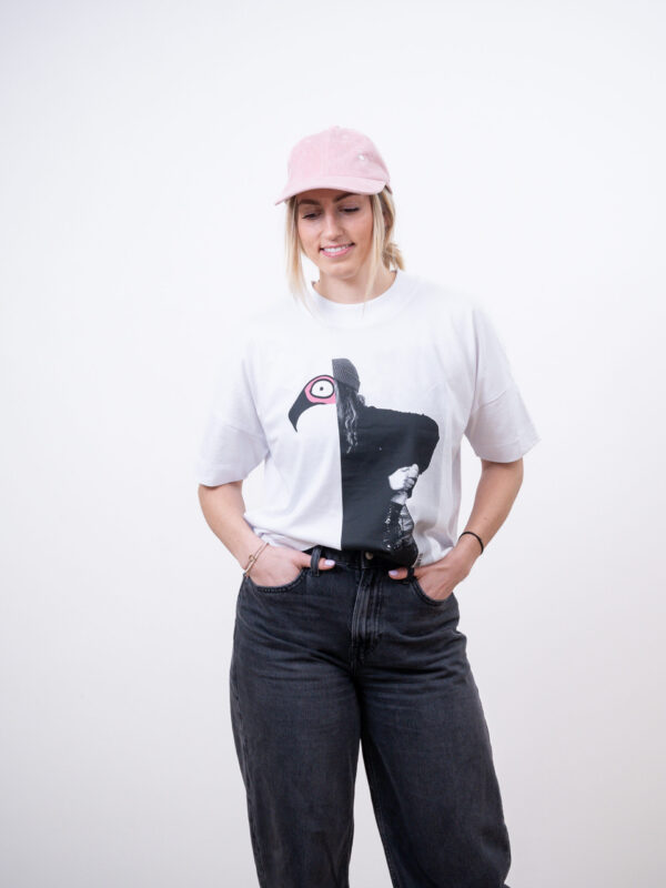 Oversized long t-shirt - flamingo head