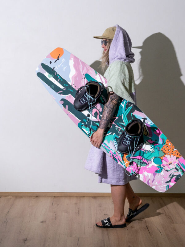Flamenell poncho - Lila/green