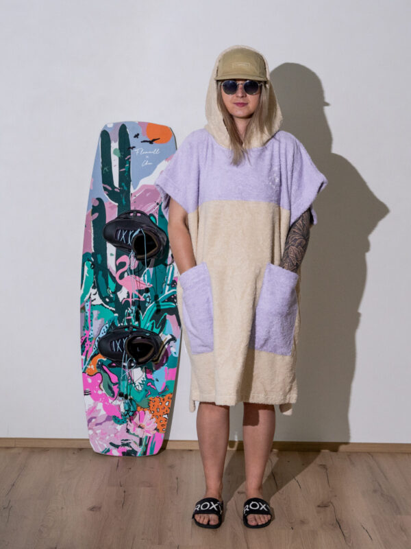 Flamenell poncho - beige/Lila
