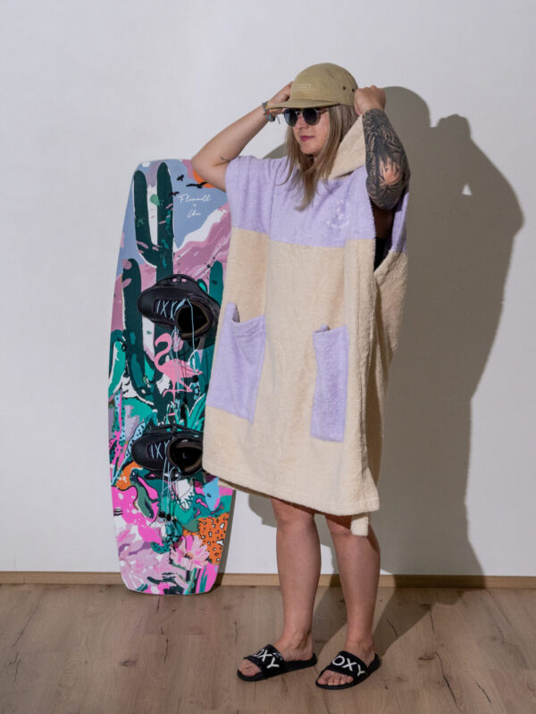 Flamenell poncho - beige/Lila