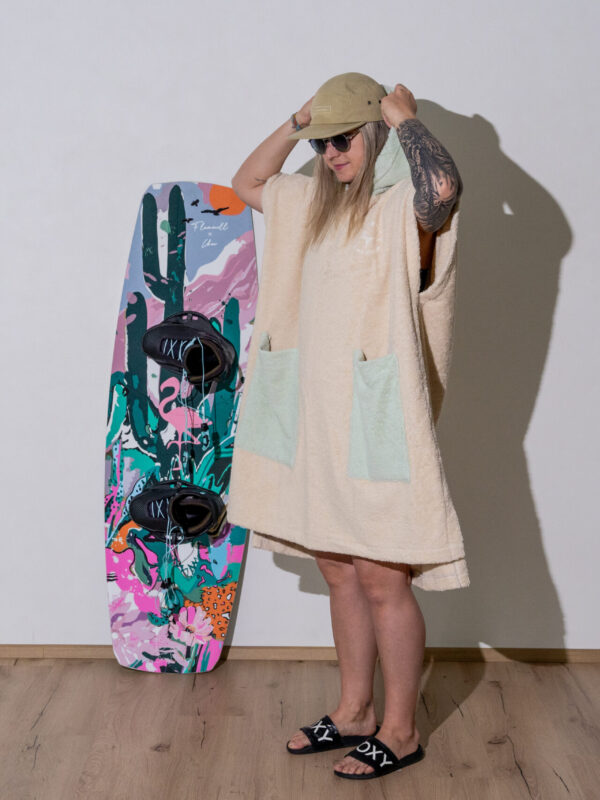 Flamenell poncho - beige/green