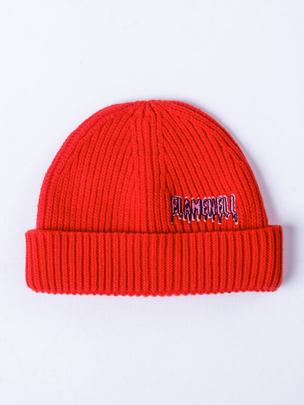 Ribbed beanie flamenell - Flame