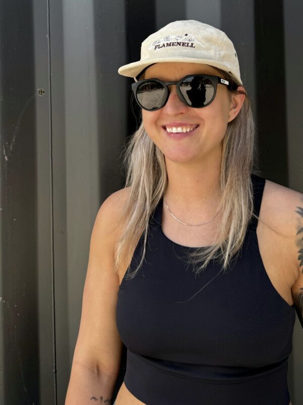 Beige bloom cap